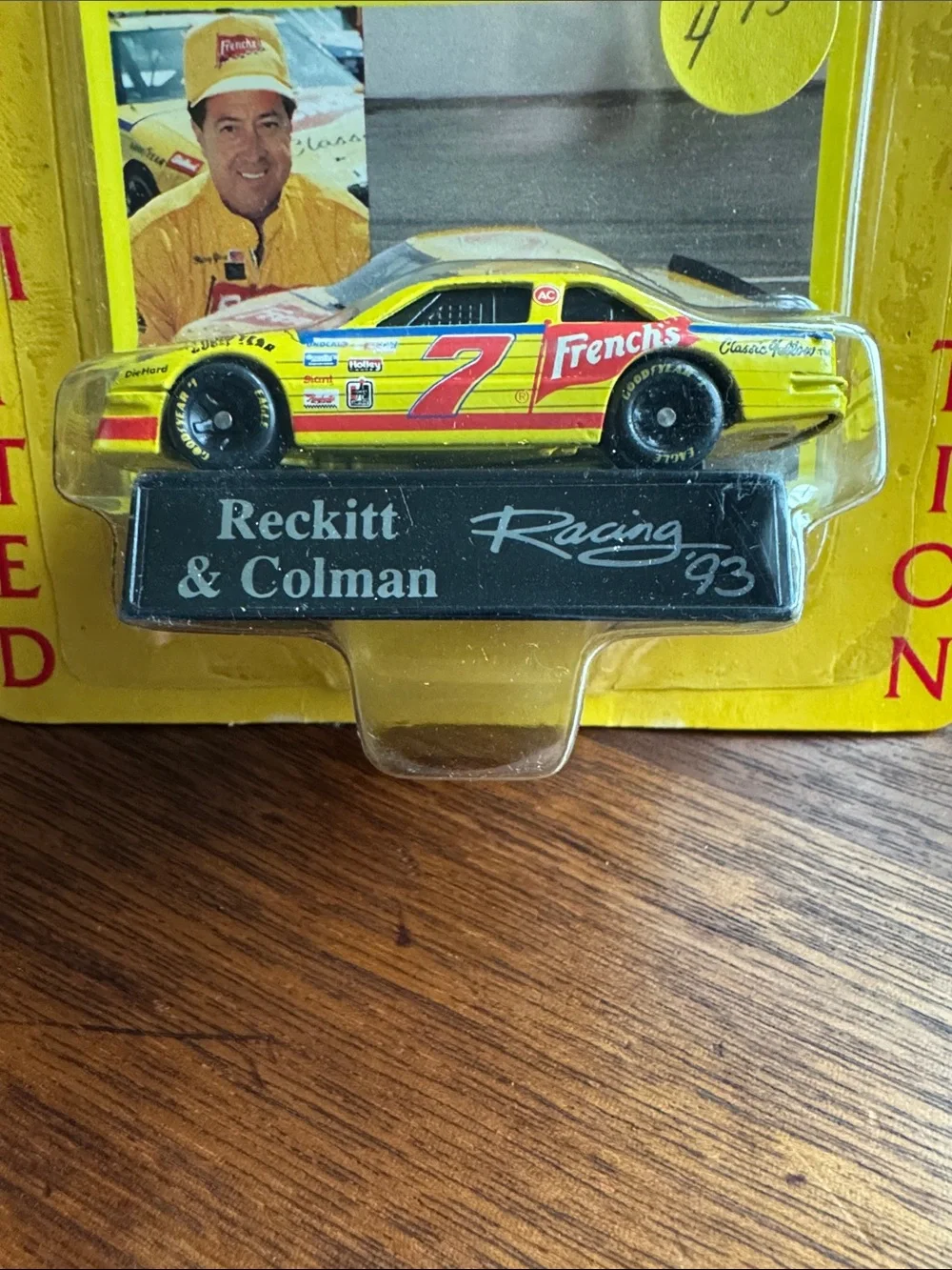 AUTOGRAPHED- Race Car - Yellow Harry Gant #7 Collectible